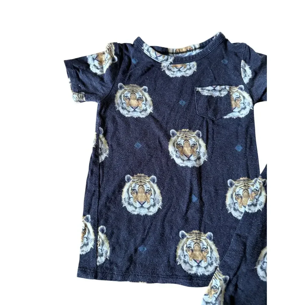 Posh Peanut‎ black tiger print bamboo pajamas set